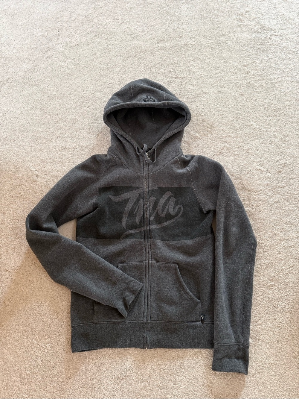 TNA charcoal gray zip-up hoodie